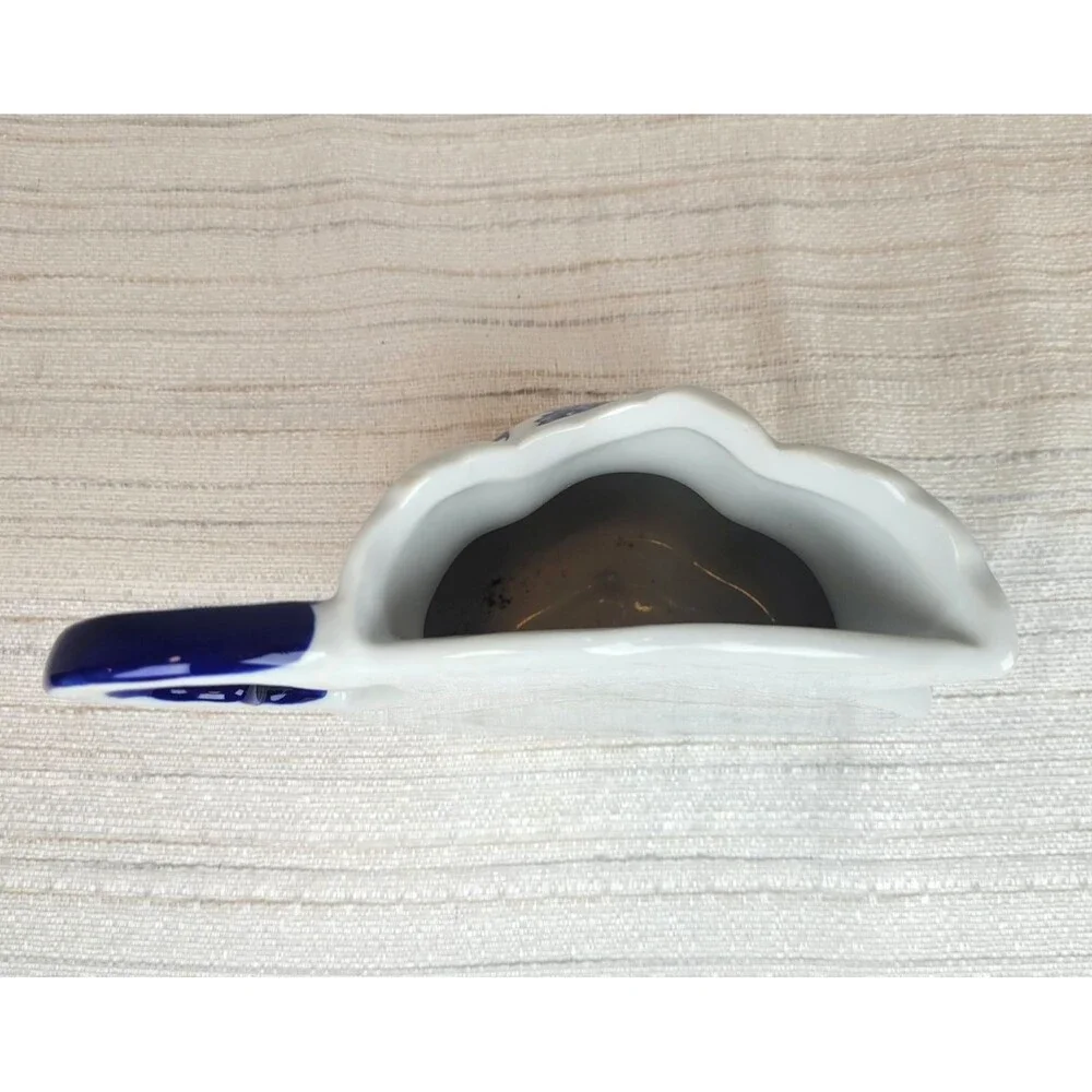Porcelain Cobalt Blue White Wall Pocket Pitcher Vase Formalities by Baum Bros